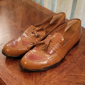 Mens 13 Belvedere brown snake dress shoe